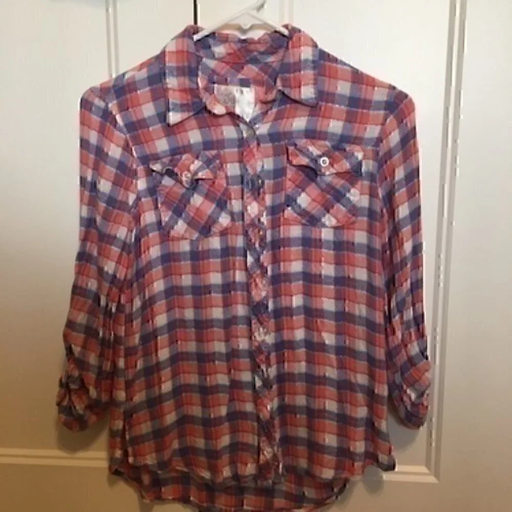 Justice Girls size 12 sparkly flannel